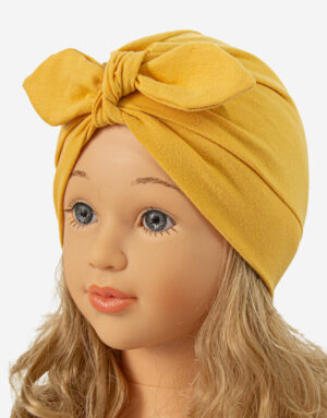 bavlnená čiapka turban - žltá