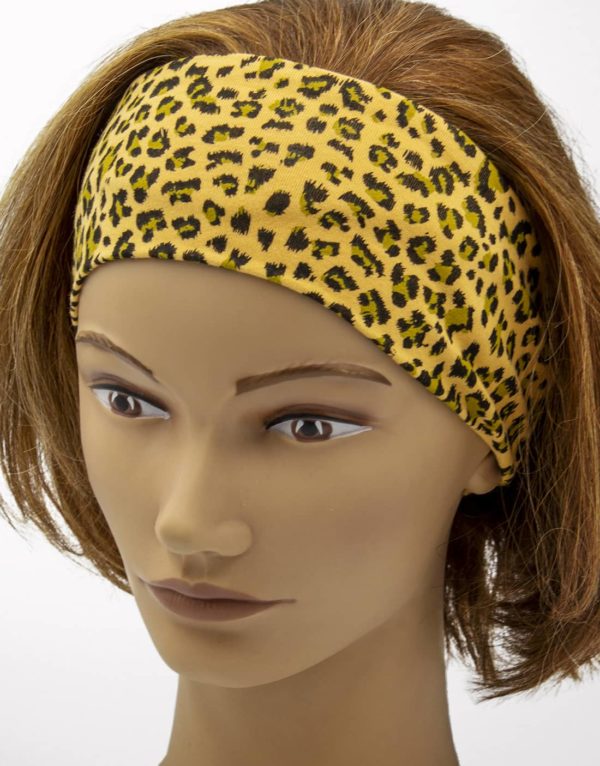 Bavlnená čelenka Žltý leopard