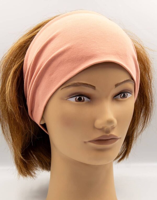Turbanová čelenka Staroružová – najširší strih 12 cm so stredovým pásom