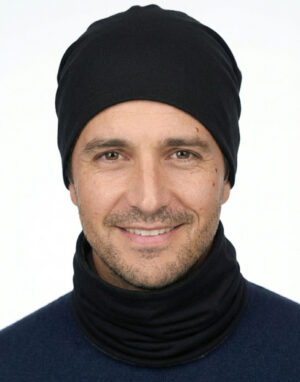 Pánska čiapka a nákrčník Čierna - sivá